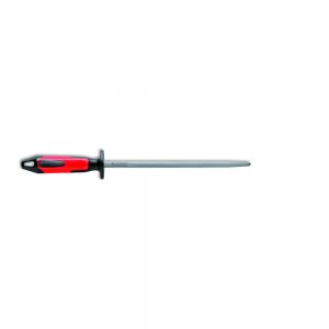 F Dick Regular Cut Round Sharpening Steel - 25cm/10" - Red/Black