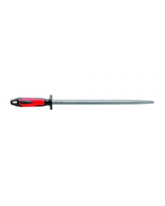F Dick Regular Cut Round Sharpening Steel - 35cm/14" - Red/Black