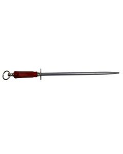 F Dick Dickoron Regular Cut Round Sharpening Steel - 35cm/14" - Red