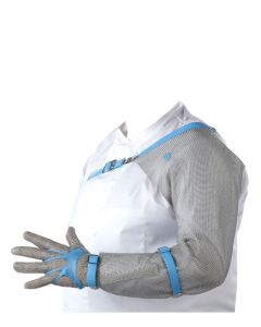 Chainextra Full Arm Sleeve with Glove & Plastic Strap XL - Left Orange